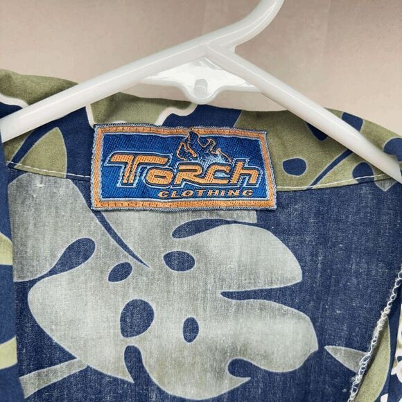TORCH Hawaiian ALOHA Camp Shirt MEN'S L EXCELLENT MADE IN HAWAII - Picture 4 of 5